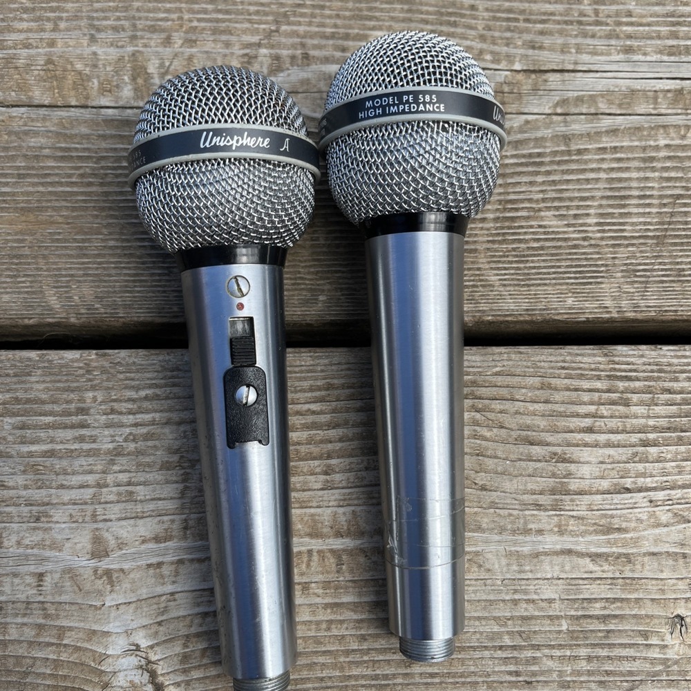 Shure PE585 Unisphere A High Impedence Dynamic Microphone 2 Lot Untested